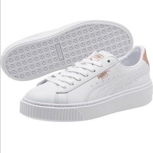 Puma Basket platform sneaker w rose gold